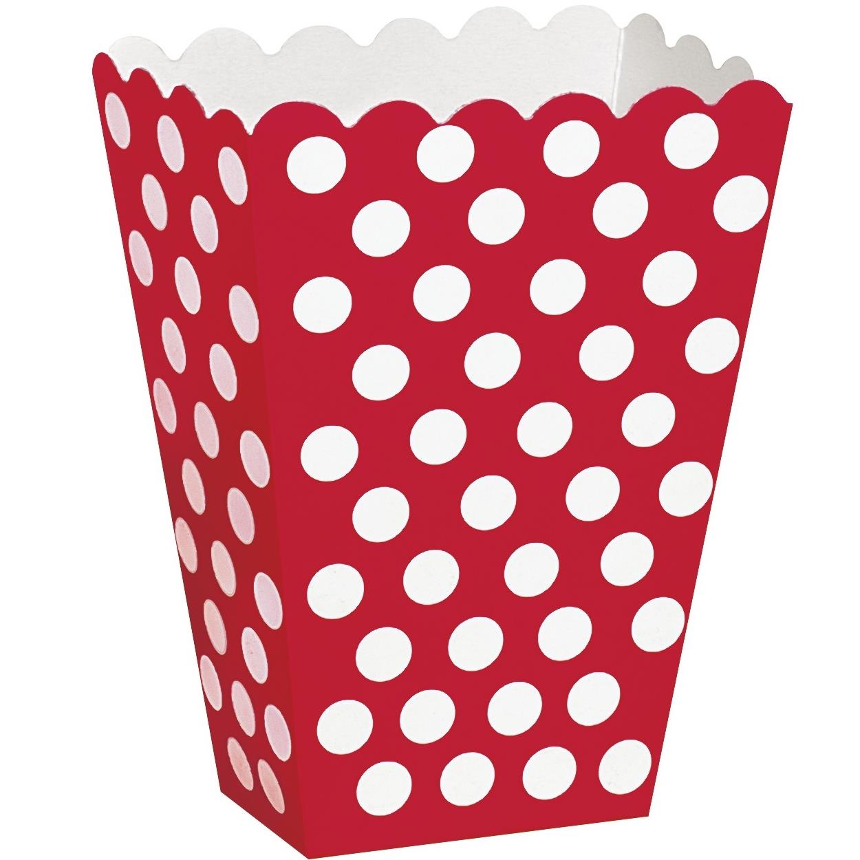 Red Treat Boxes Polka Dot Pack of 8 | Party Save Smile