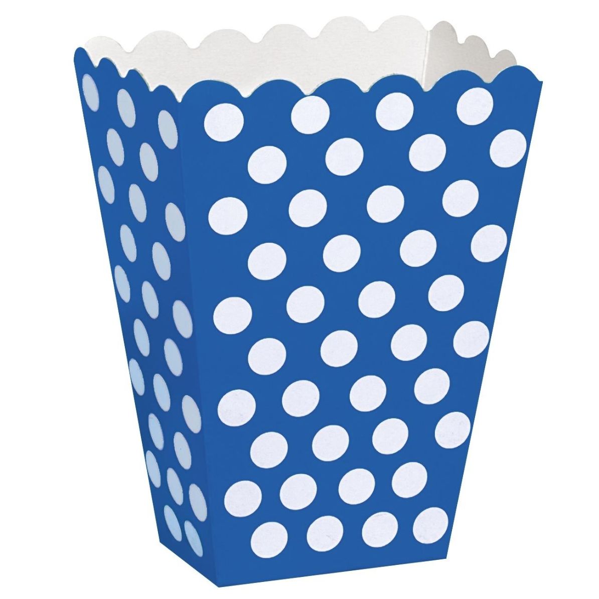 Royal Blue Polka Dot Treat Box Pack of 8 | Party Save Smile