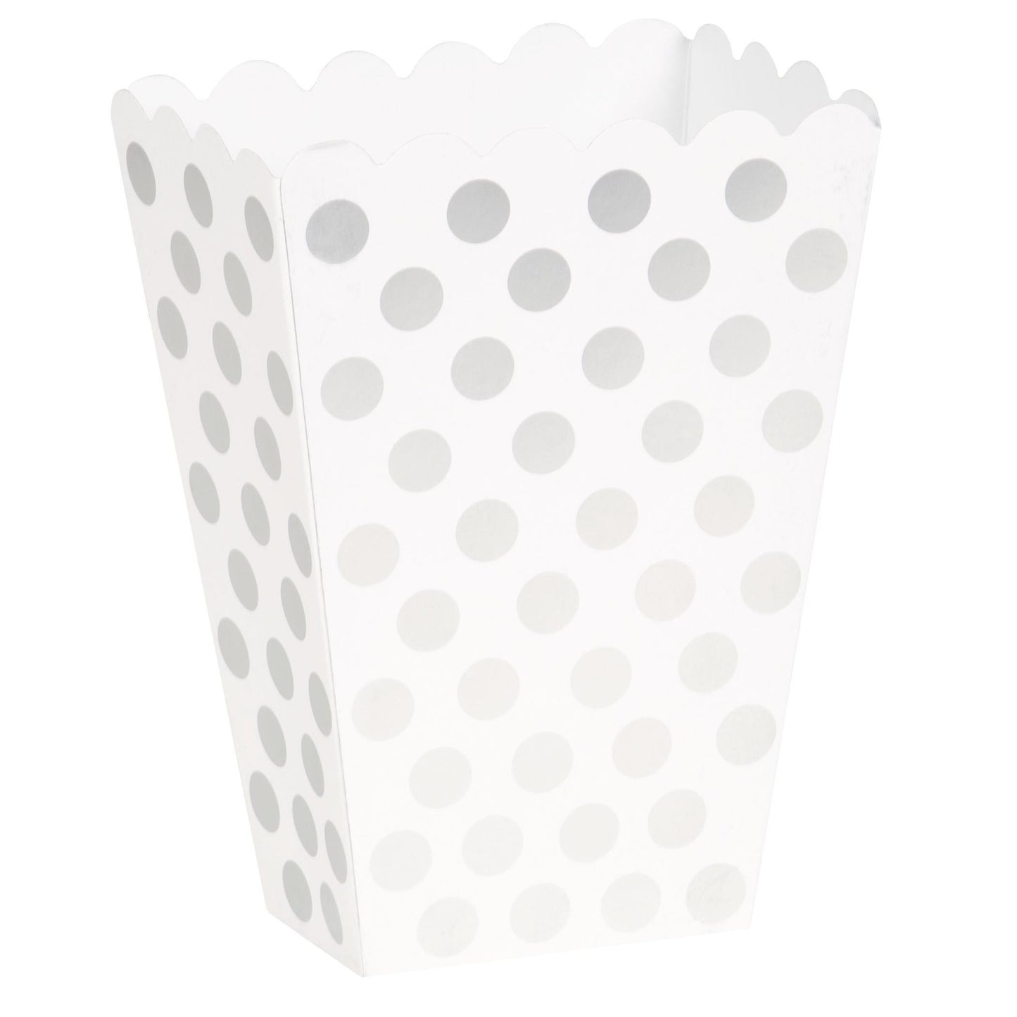 Silver Favor Boxes - Polka Dot Pack of 8 | Party Save Smile