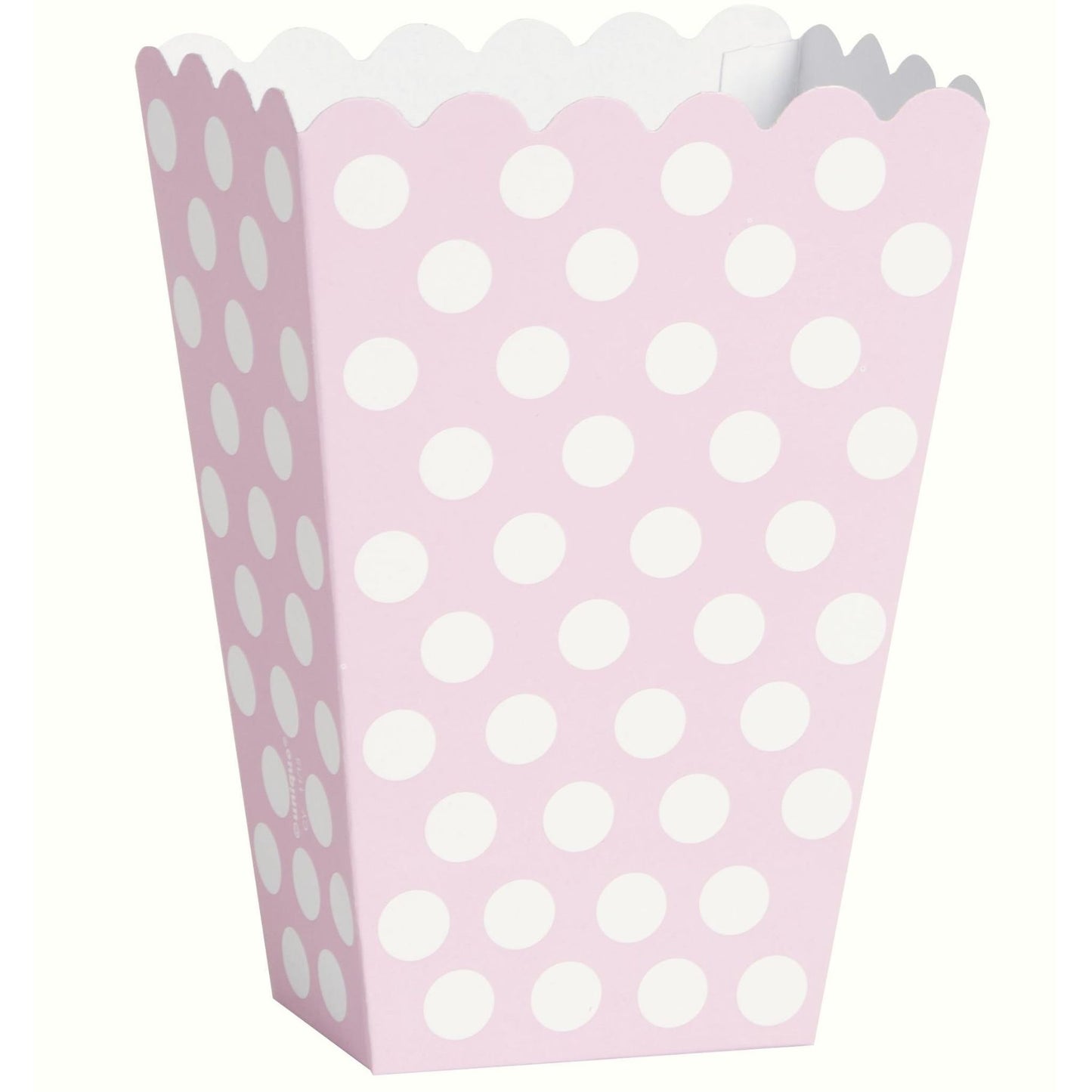 Baby Pink & White Polka Dot Party Treat Boxes Pack of 8 | Party Save Smile