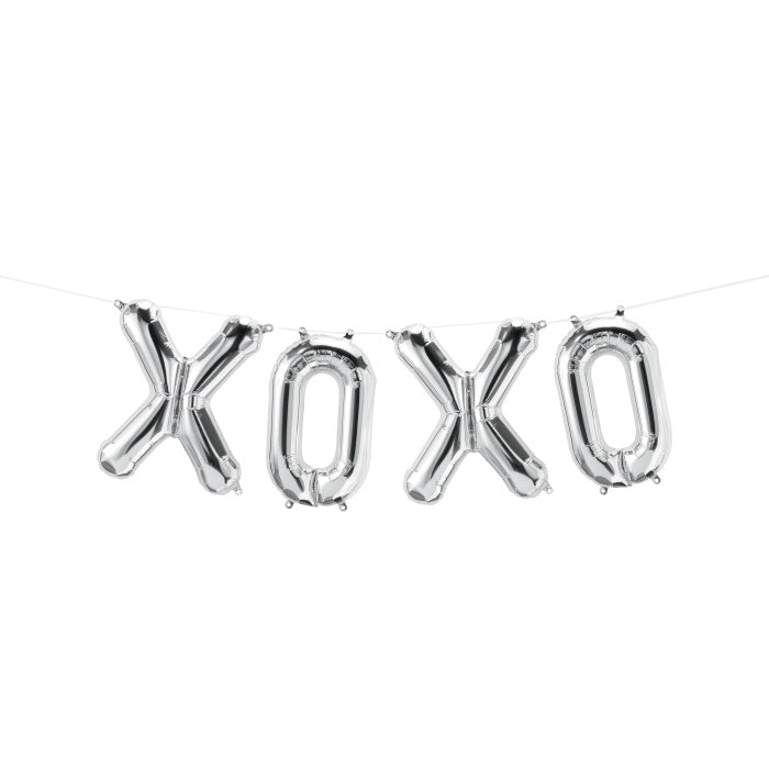 Silver XO Balloons Banner Decoration | Party Save Smile