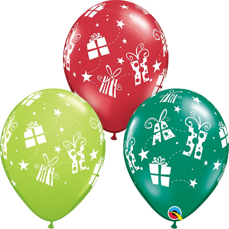 Christmas Present Latex Balloon 11 Inch Qualatex