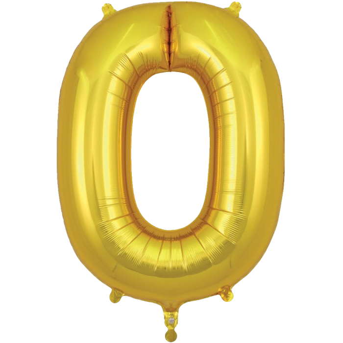 Gold Number 0 Balloon Oaktree 34 inches | Party Save Smile