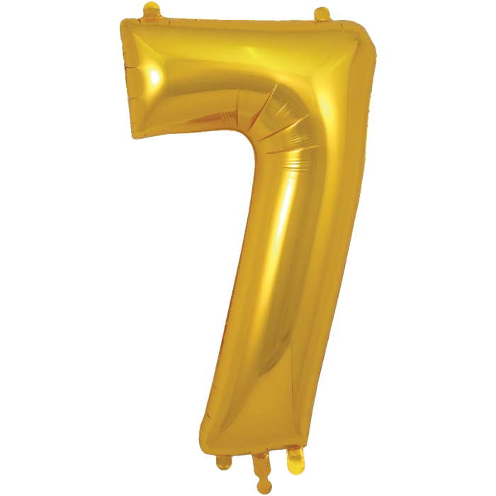 Gold Number 7 Balloon Oaktree 34 inches | Party Save Smile