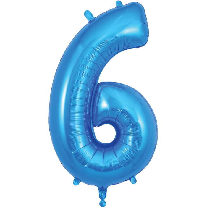 Blue Number 6 Balloon Oaktree 34 inches | Party Save Smile