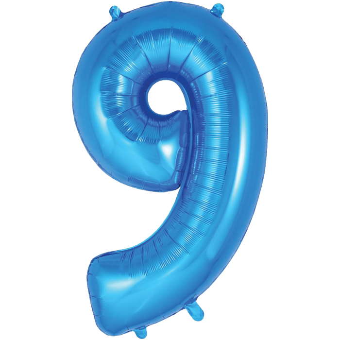 Blue Number 9 Balloon Oaktree 34 inches | Party Save Smile