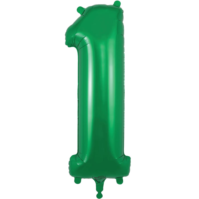 Green Number 1 Balloon Oaktree 34 inches | Party Save Smile