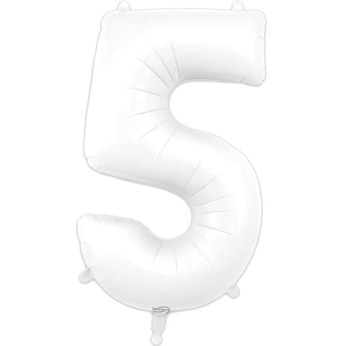 Matte White Number 5 Balloon Oaktree 34 inches | Party Save Smile
