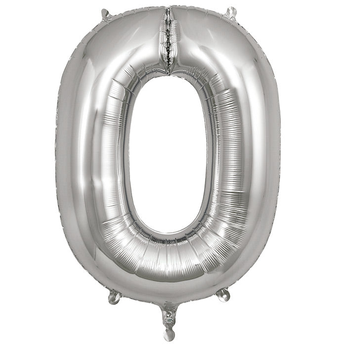 Silver Letter O Foil Balloon 34 inch | Party Save Smile