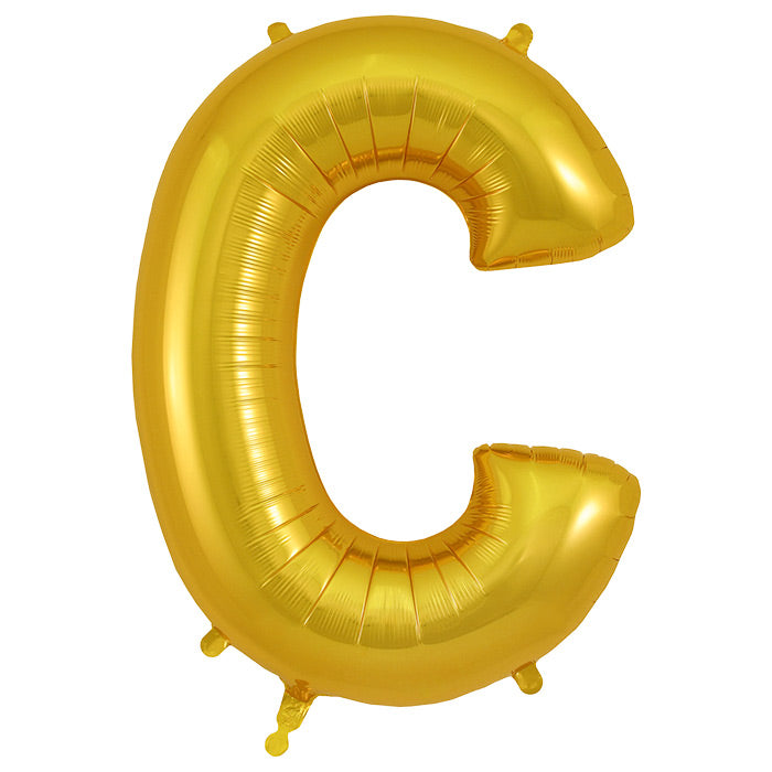 Gold Letter C Foil Balloon Oaktree 34 inches | Party Save Smile
