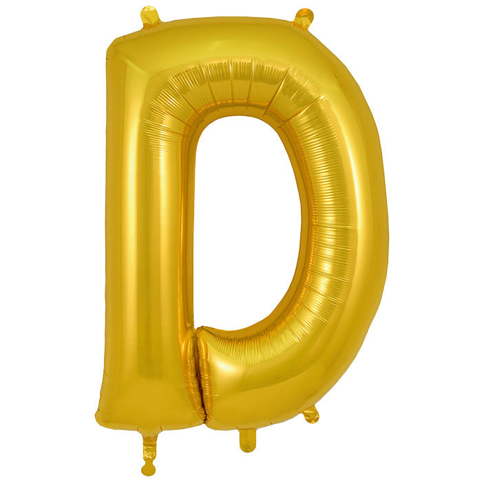 Gold Letter D Foil Balloon Oaktree 34 inches | Party Save Smile