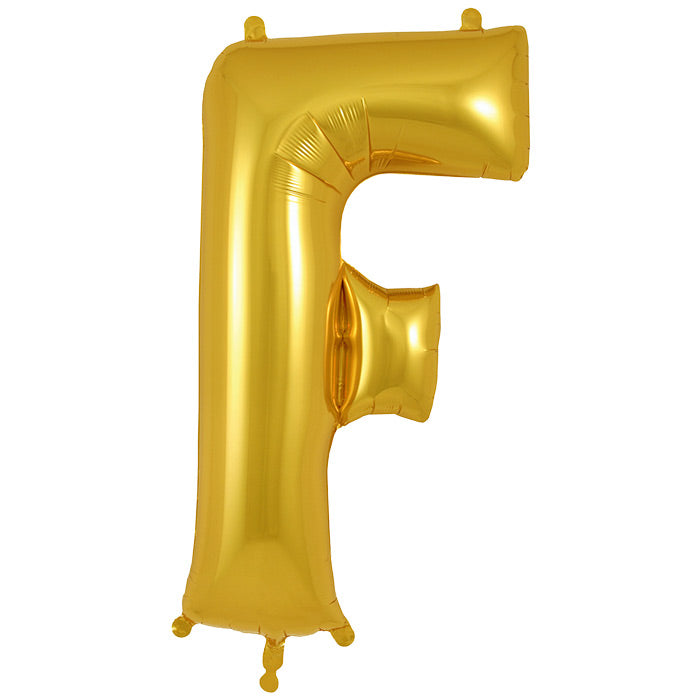 Gold Letter F Foil Balloon Oaktree 34 inches | Party Save Smile