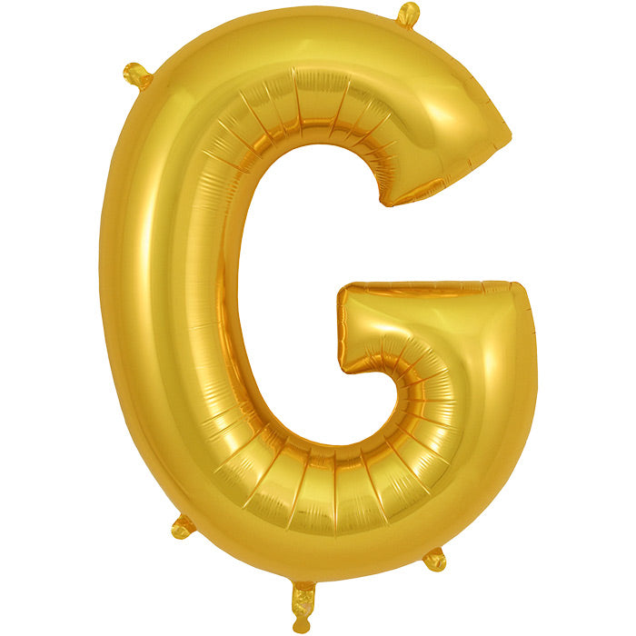 Gold Letter G Foil Balloon Oaktree 34 inches | Party Save Smile