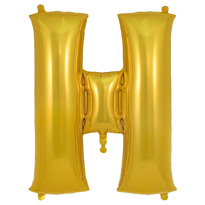 Gold Letter H Foil Balloon Oaktree 34 inches | Party Save Smile