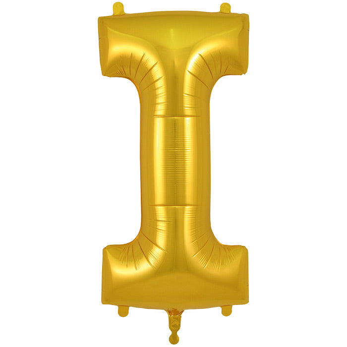 Gold Letter I Foil Balloon Oaktree 34 inches | Party Save Smile
