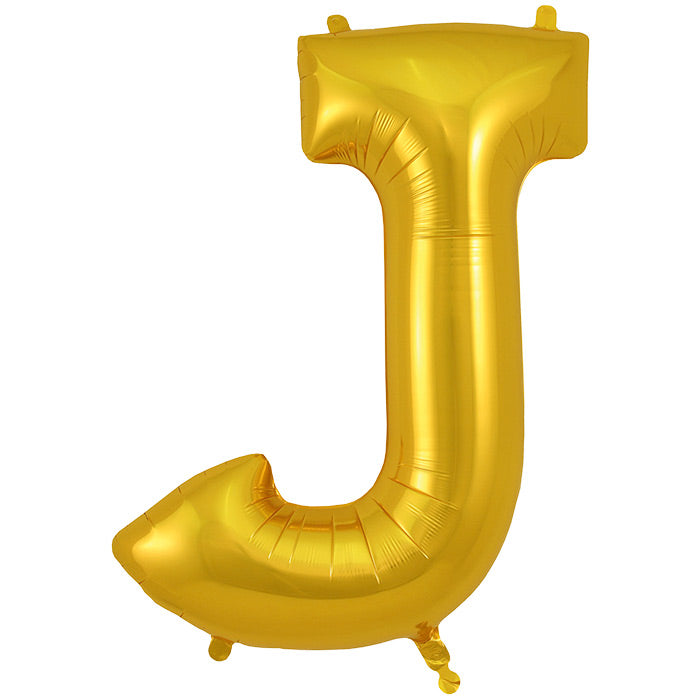 Gold Letter J Foil Balloon Oaktree 34 inches | Party Save Smile