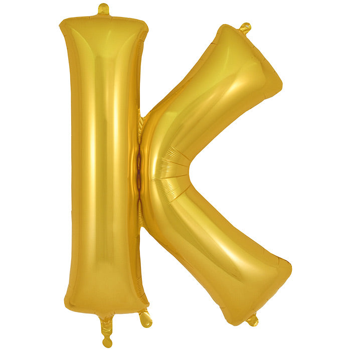 Gold Letter K Foil Balloon Oaktree 34 inches | Party Save Smile
