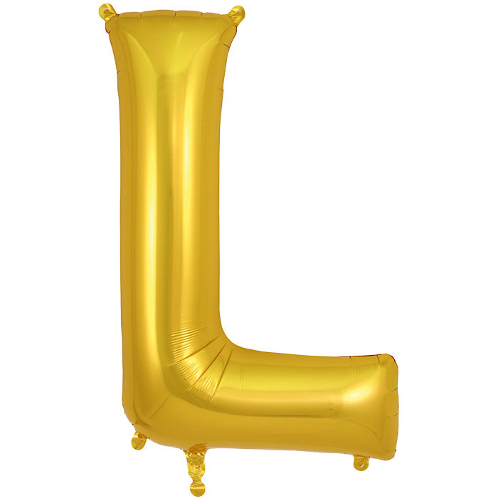 Gold Letter L Foil Balloon Oaktree 34 inches | Party Save Smile