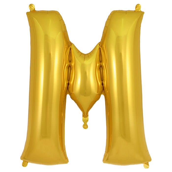 Gold Letter M Foil Balloon Oaktree 34 inches | Party Save Smile