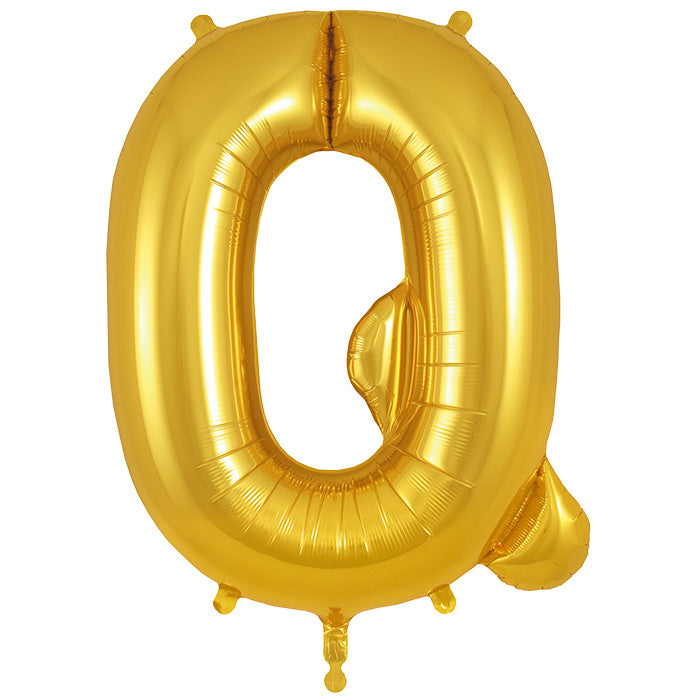Gold Letter Q Foil Balloon Oaktree 34 inches | Party Save Smile