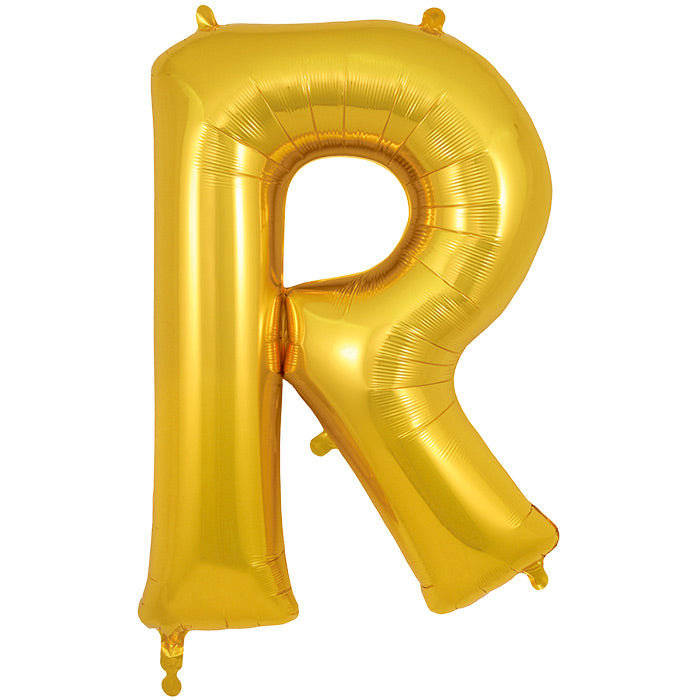 Gold Letter R Foil Balloon Oaktree 34 inches | Party Save Smile