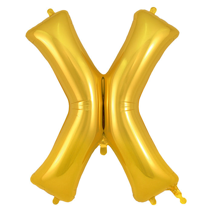 Gold Letter X Foil Balloon Oaktree 34 inches | Party Save Smile