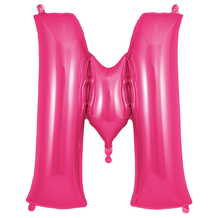 Pink Letter M Foil Balloon Oaktree 34 inches | Party Save Smile