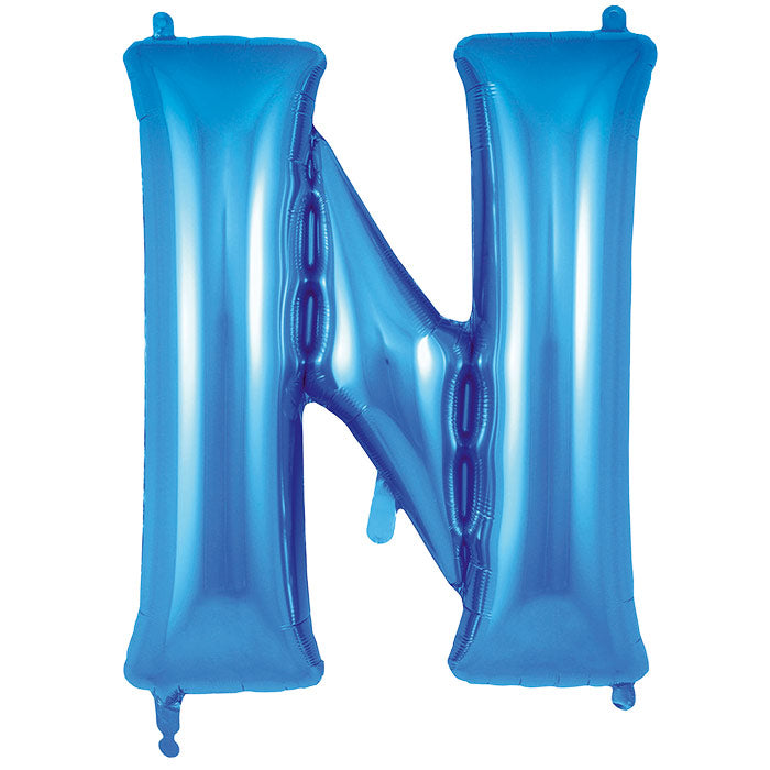 Blue Letter N Foil Balloon Oaktree 34 inches | Party Save Smile