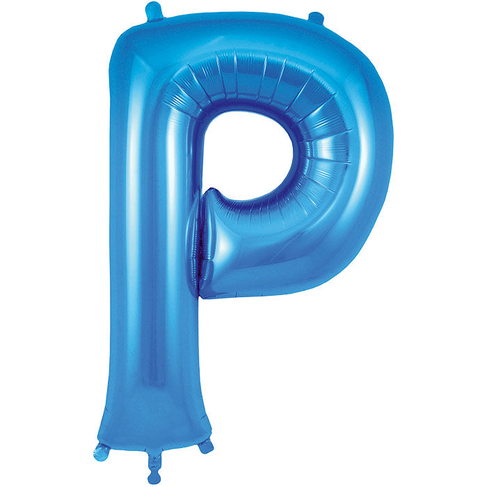 Blue Letter P Foil Balloon Oaktree 34 inches | Party Save Smile