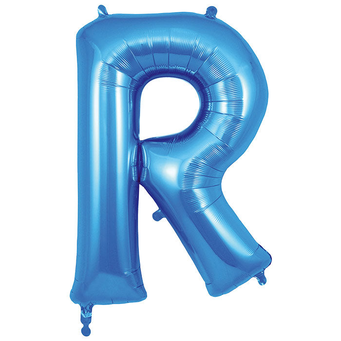 Blue Letter R Foil Balloon Oaktree 34 inches | Party Save Smile