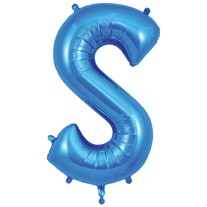 Blue Letter S Foil Balloon Oaktree 34 inches | Party Save Smile