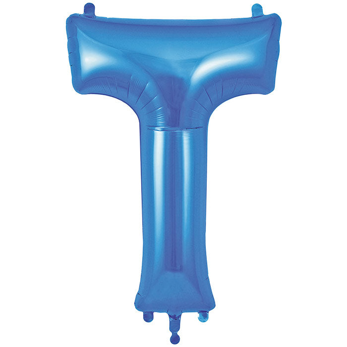 Blue Letter T Foil Balloon Oaktree 34 inches | Party Save Smile