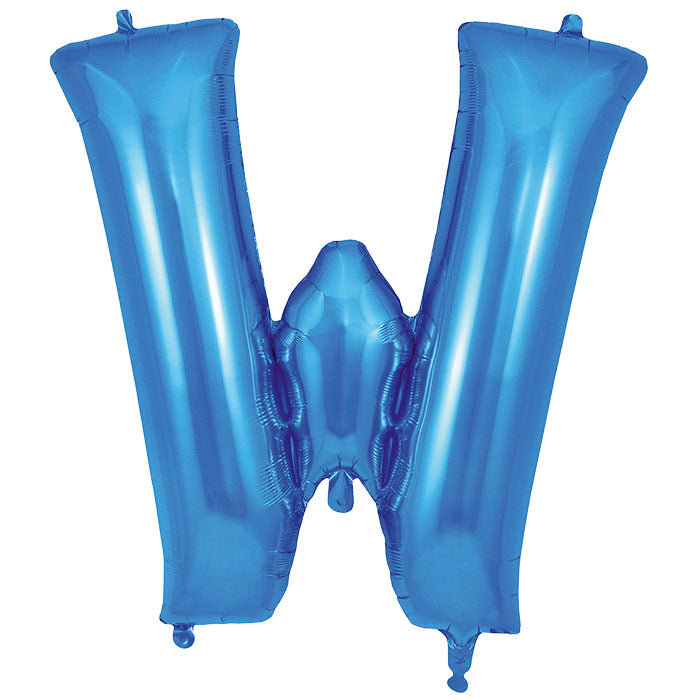 Blue Letter W Foil Balloon Oaktree 34 inches | Party Save Smile