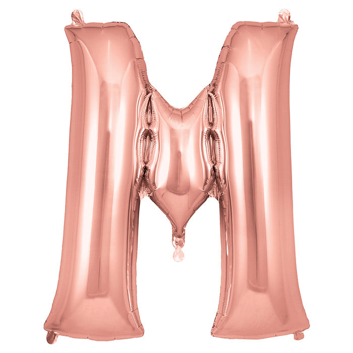 Rose Gold Letter M Foil Balloon 34 inch | Party Save Smile