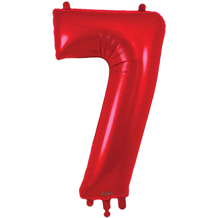 Red Number 7 Balloon Oaktree 34 inches | Party Save Smile