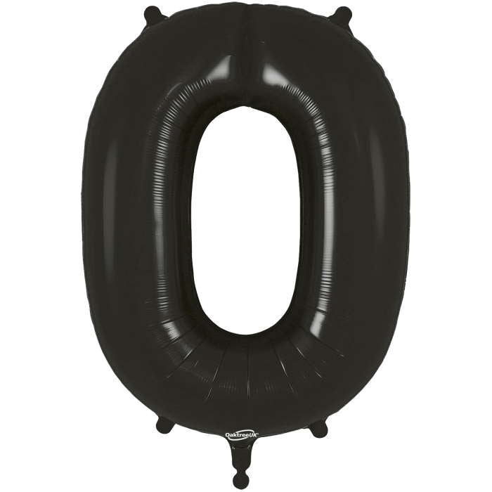 Black Number 0 Balloon Oaktree 34 inches | Party Save Smile