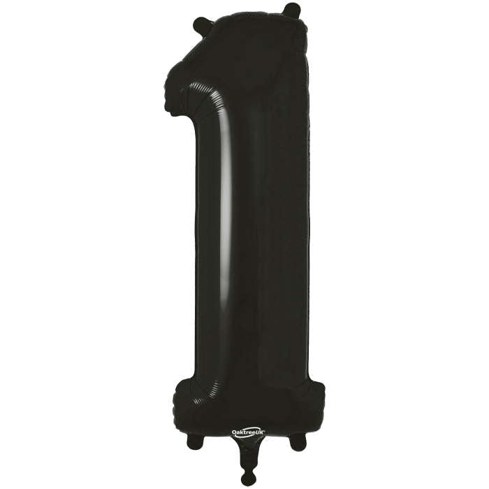 Black Number 1 Balloon Oaktree 34 inches | Party Save Smile