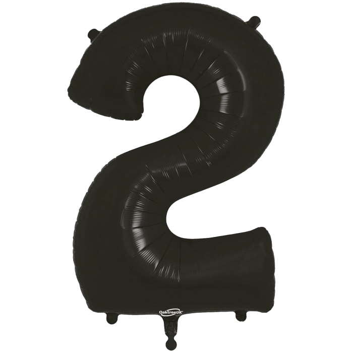 Black Number 2 Balloon Oaktree 34 inches | Party Save Smile