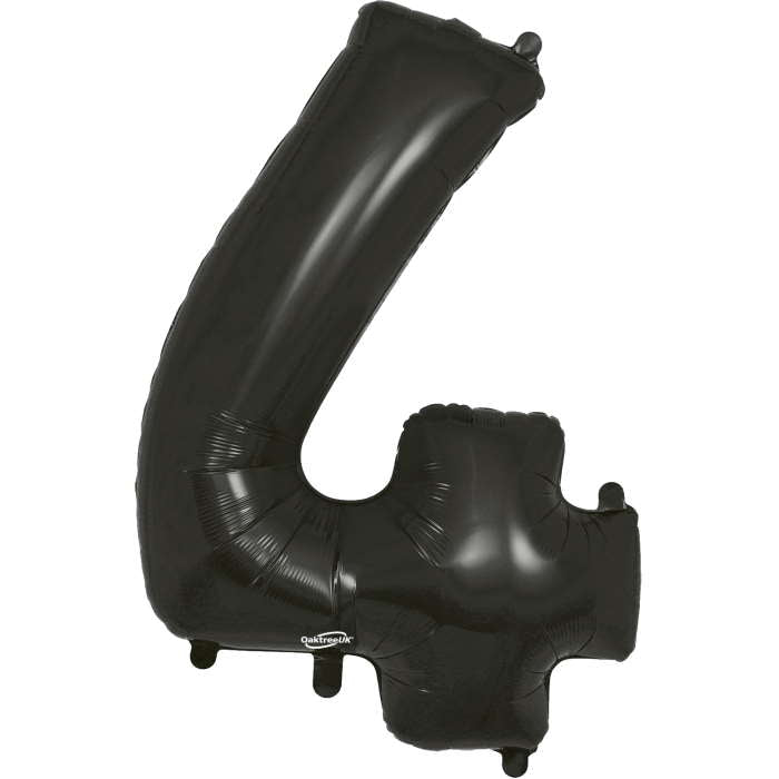 Black Number 4 Balloon Oaktree 34 inches | Party Save Smile