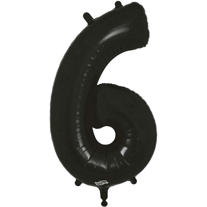 Black Number 6 Balloon Oaktree 34 inches | Party Save Smile