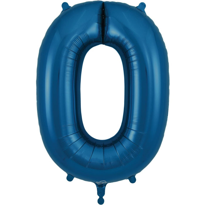 Navy Blue Number 0 Foil Balloon 34 inches | Party Save Smile