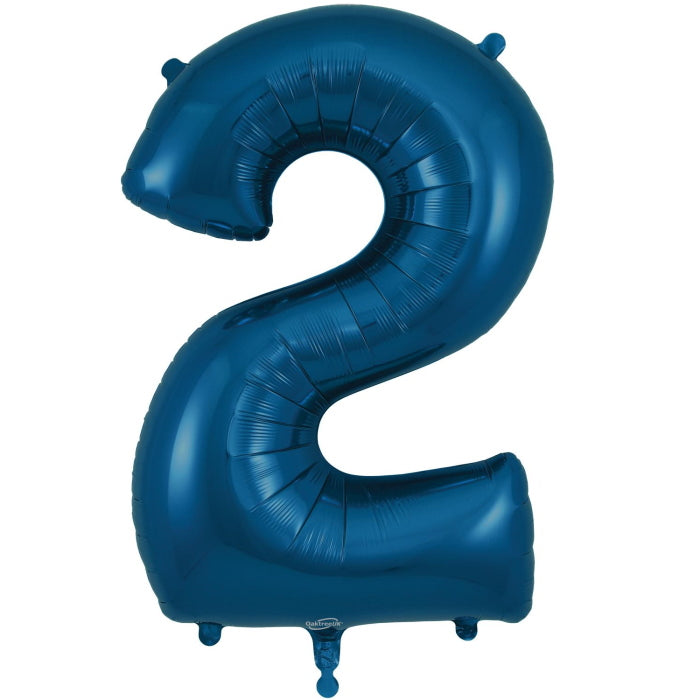 Navy Blue Number 2 Foil Balloon 34 inches | Party Save Smile