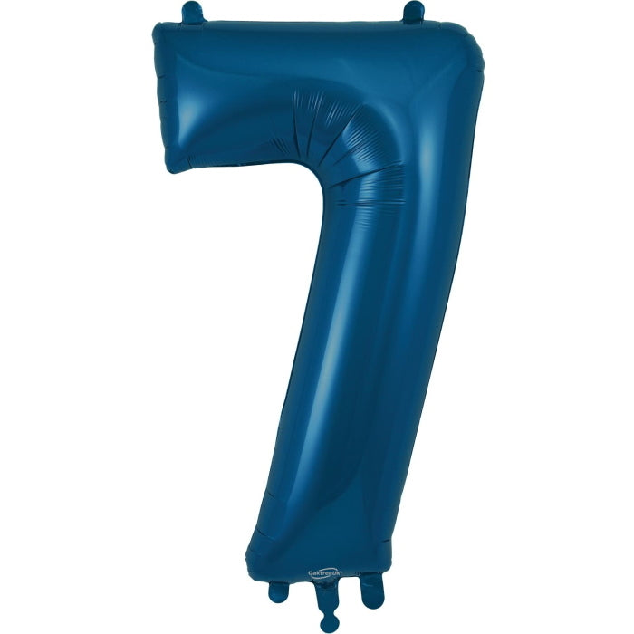 Navy Blue Number 7 Foil Balloon 34 inches | Party Save Smile