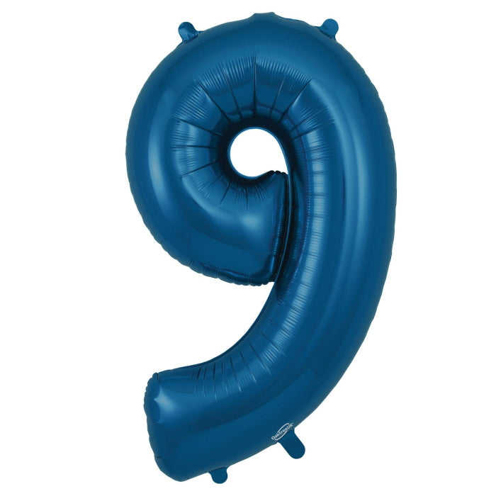 Navy Blue Number 9 Foil Balloon 34 inches | Party Save Smile