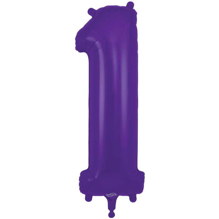 Purple Number 1 Foil Balloon 34 inches | Party Save Smile