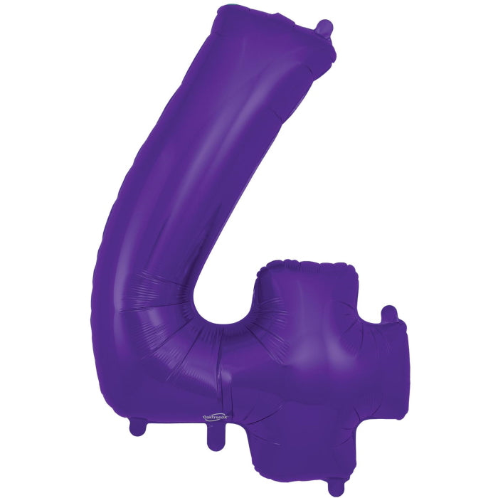 Purple Number 4 Foil Balloon 34 inches | Party Save Smile