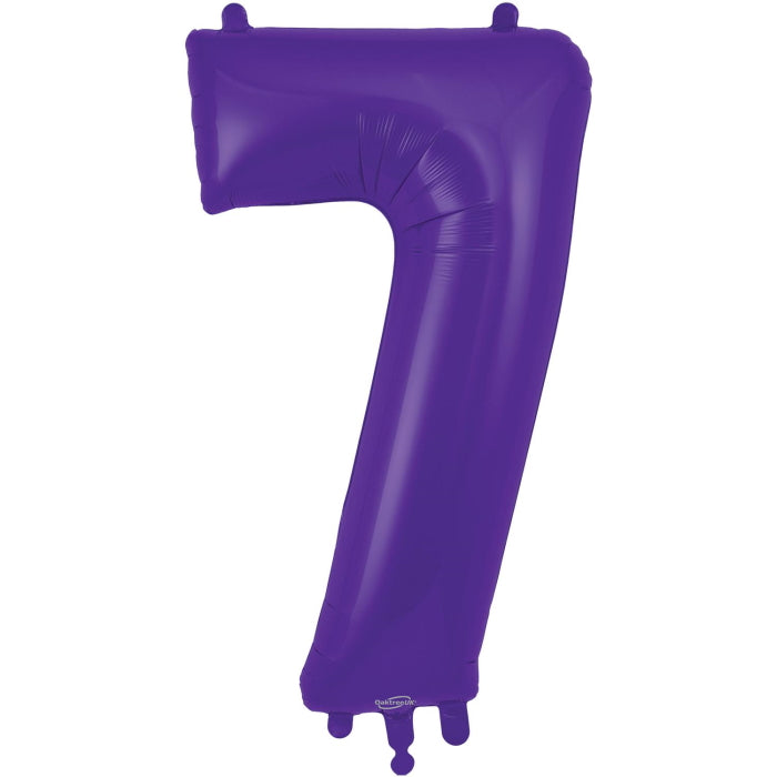 Purple Number 7 Foil Balloon 34 inches | Party Save Smile