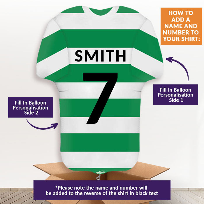Green and White Hoop Football Shirt Centrepiece