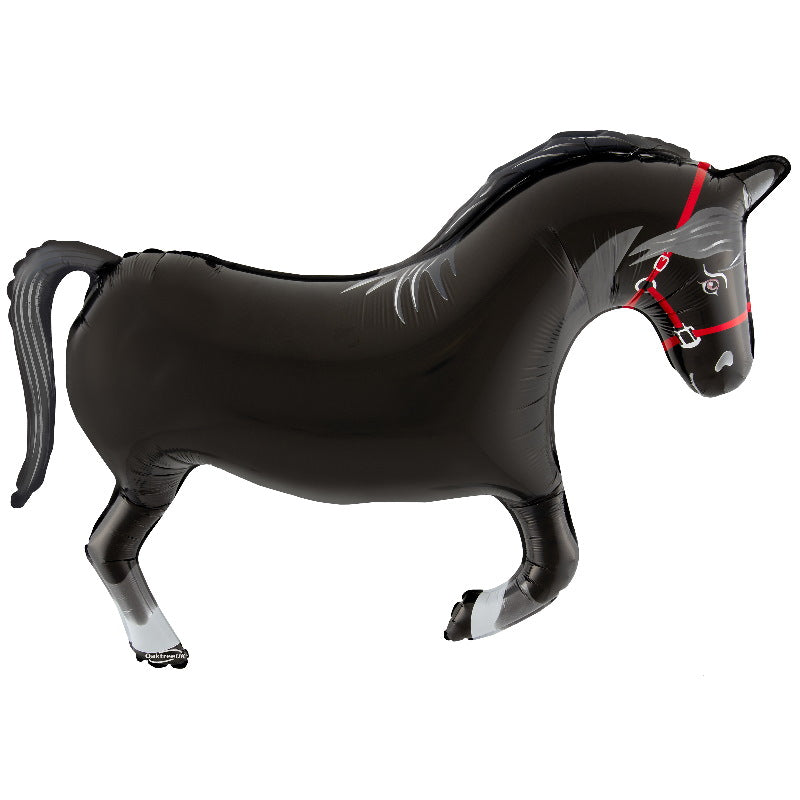 Black Horse Shaped Foil Balloon 35 inches | Party Save Smile