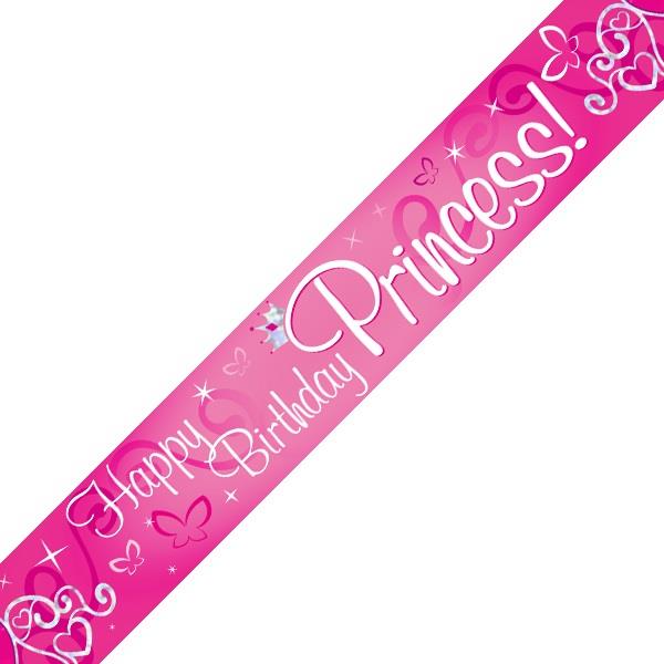 Princess Birthday Foil Banner 2.7 metres | Party Save Smile